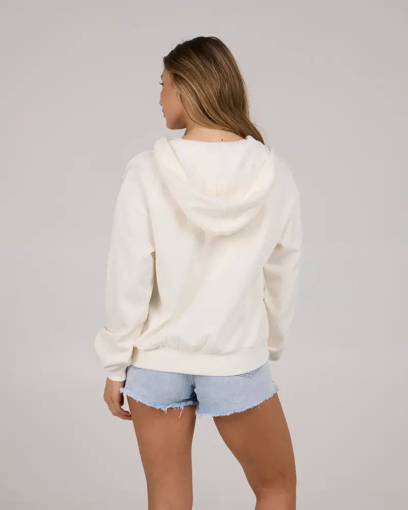 Salty crew WOMEN'S IN THE RAYS ZIP FLEECE HOODIE OFF WHITE