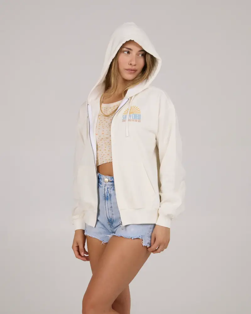 Salty crew FEMMES IN THE RAYS ZIP FLEECE HOODIE OFF WHITE