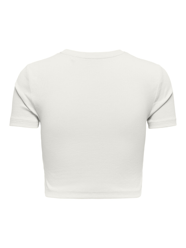 Only WOMEN'S BETTY S/S O-NECK SHORT TOP CLOUD DANCER