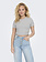 Only BETTY S/S O-NECK SHORT TOP LIGHT GREY MELANGE