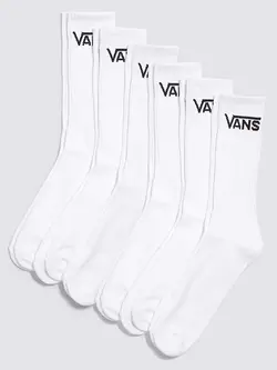 Vans HOMMES CLASSIC CREW SOCKS 6-PACK WHITE