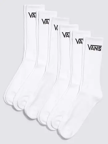 Vans HOMMES CLASSIC CREW SOCKS 6-PACK WHITE