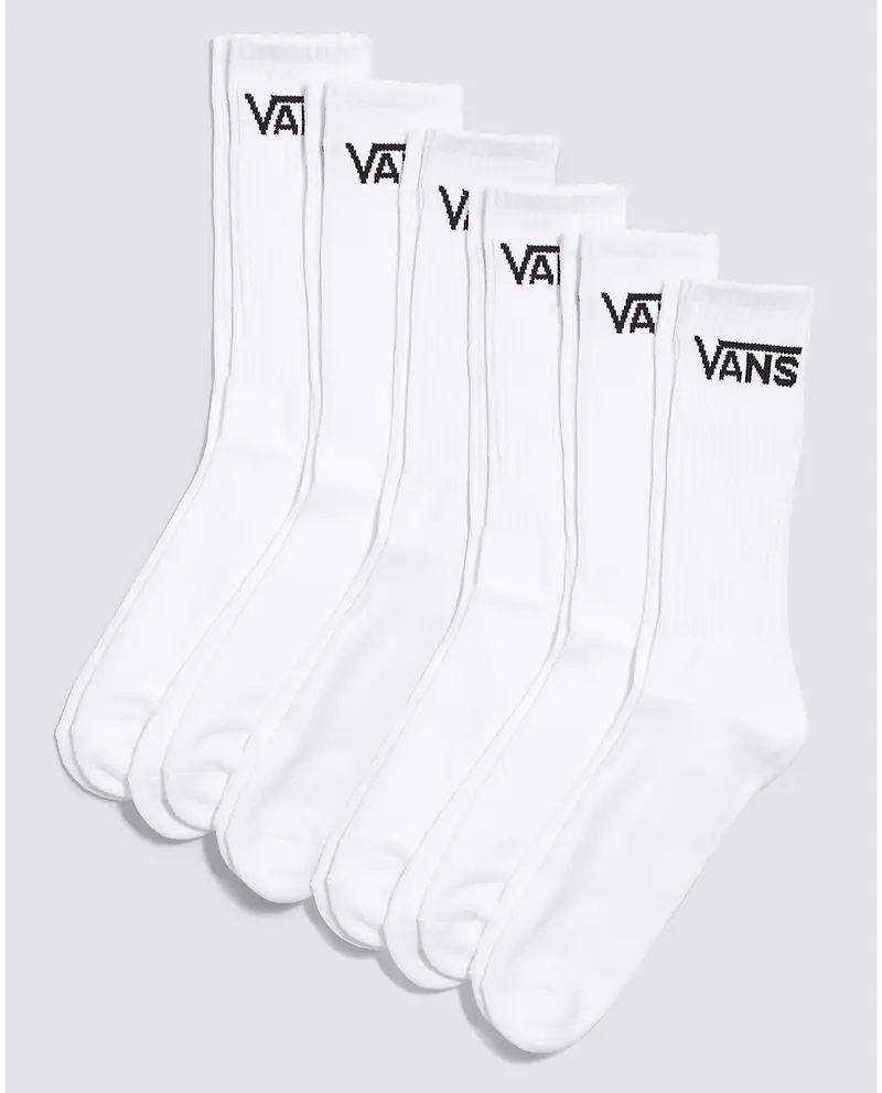 Vans MEN'S CLASSIC CREW SOCKS 6-PACK WHITE