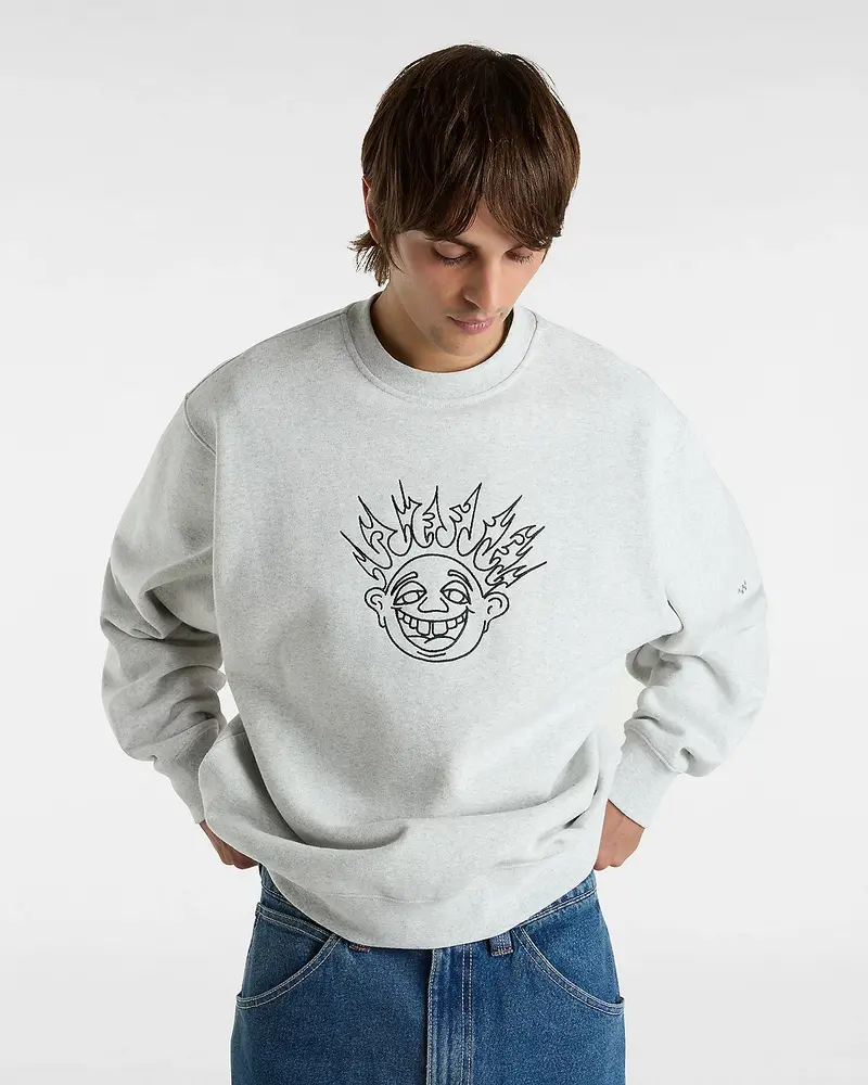 Vans MEN'S SKATE SMILE SPIKE CREW ASHE HEATHER