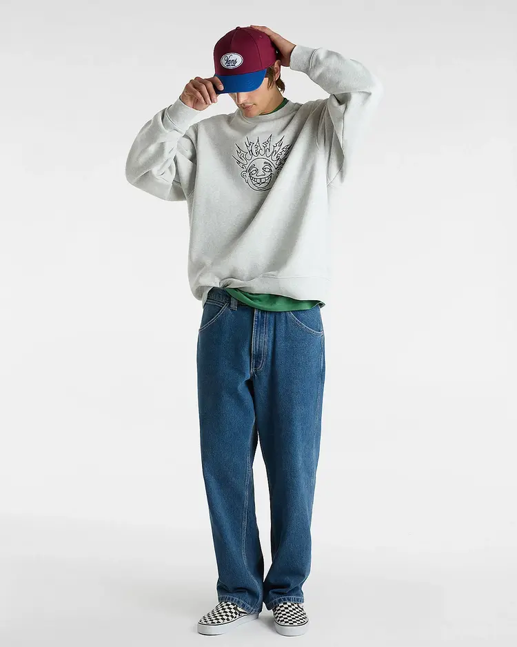 Vans MEN'S SKATE SMILE SPIKE CREW ASHE HEATHER