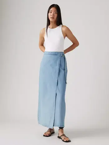 Levis FEMMES COLUMN WRAP SKIRT WRAPPED IN BLUE