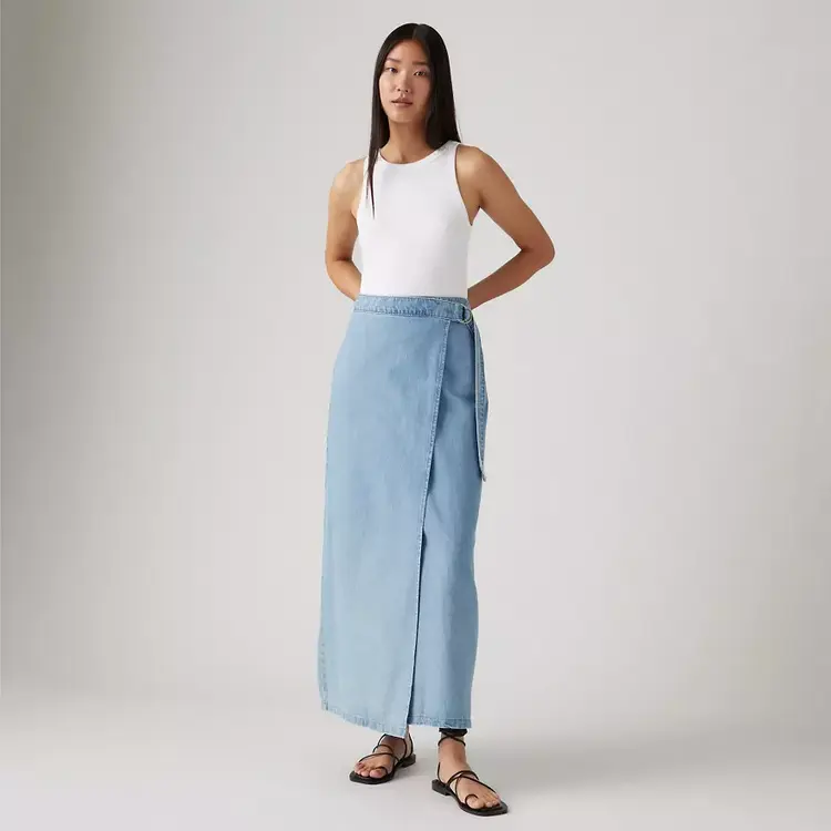 Levis FEMMES COLUMN WRAP SKIRT WRAPPED IN BLUE