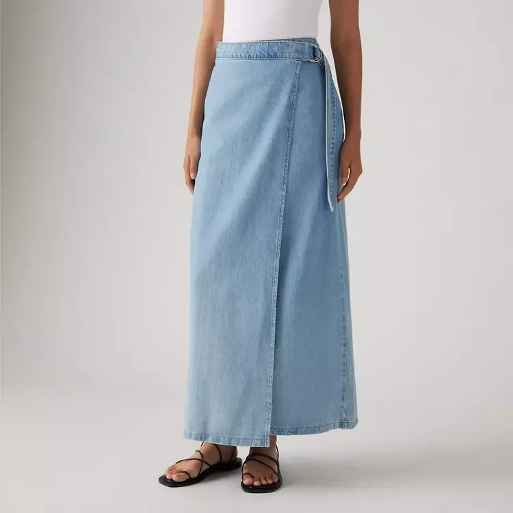 Levis WOMEN'S COLUMN WRAP SKIRT WRAPPED IN BLUE