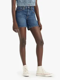 Levis WOMEN'S MID THIGH DENIM SHORTS PLEASED TO MEET YOU