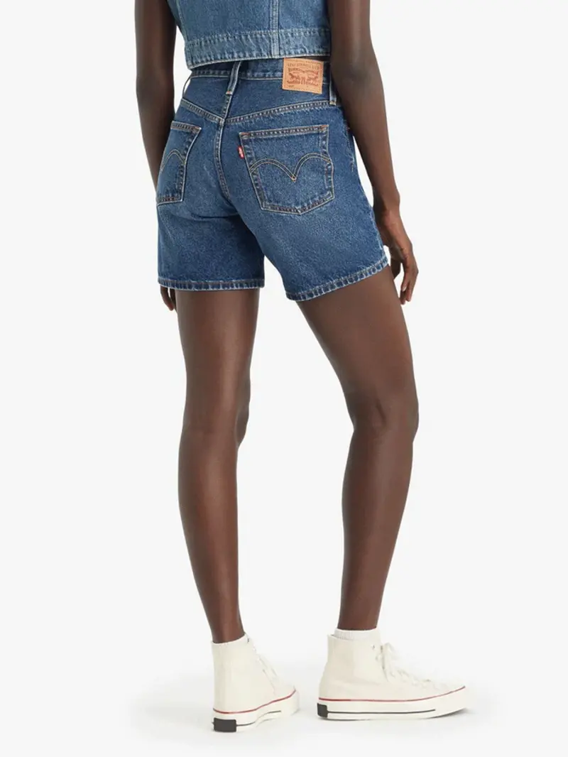 Levis WOMEN'S MID THIGH DENIM SHORTS PLEASED TO MEET YOU