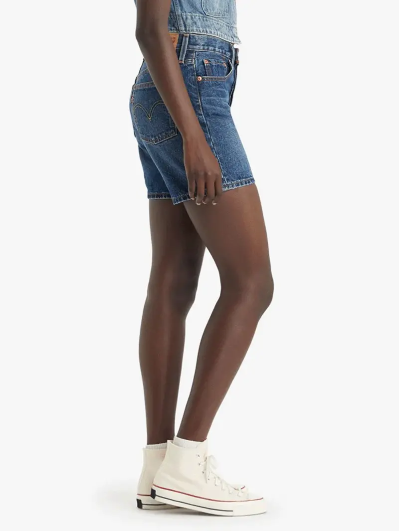Levis WOMEN'S MID THIGH DENIM SHORTS PLEASED TO MEET YOU