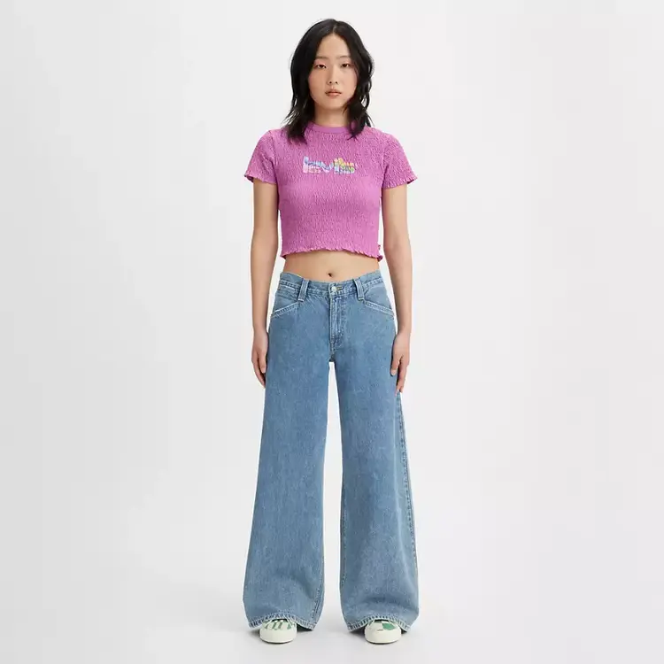 Levis WOMEN'S 94 BAGGY WIDE LEG JEANS 31 TAKE CHANCES