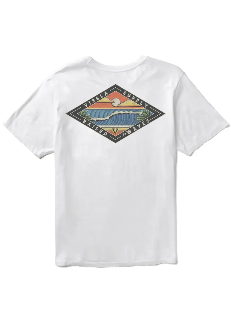 Vissla HOMMES WAVE CHASERS PREMIUM ORGANIC POCKET TEE WHITE