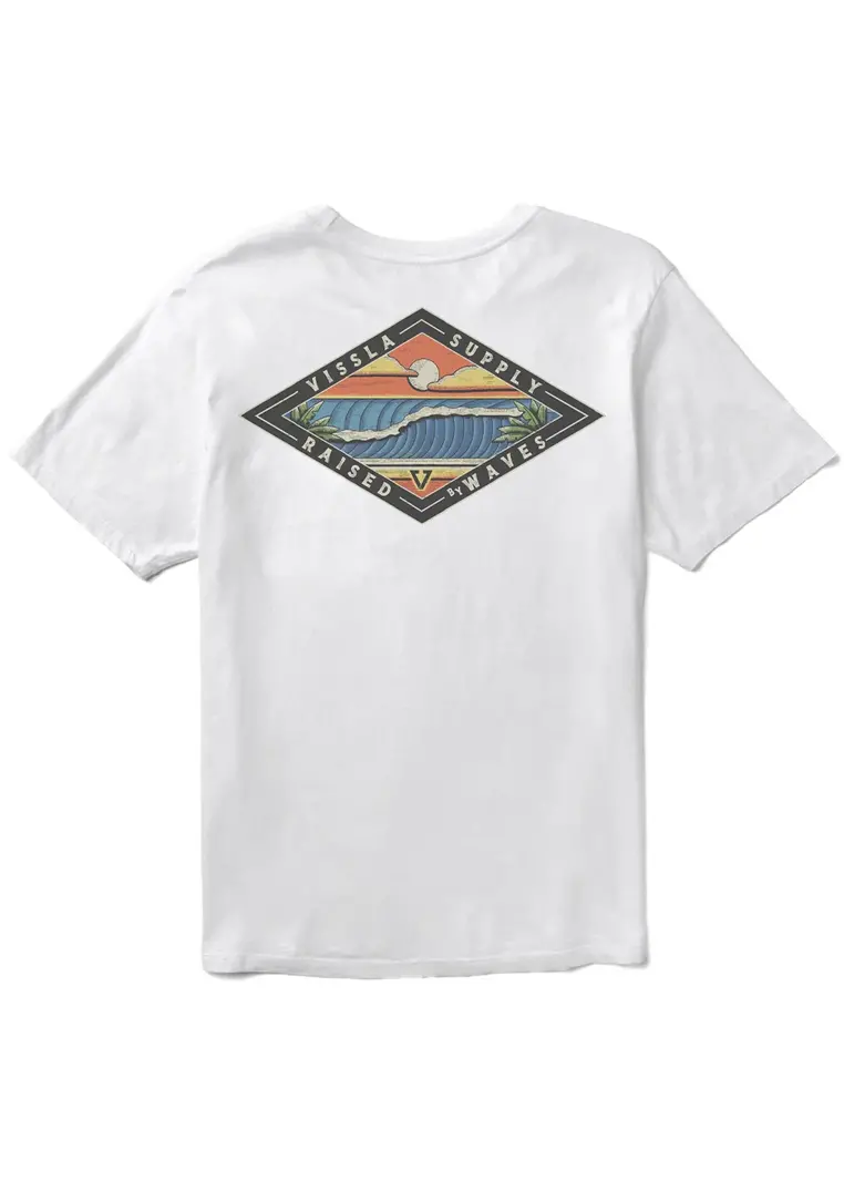 Vissla MEN'S WAVE CHASERS PREMIUM ORGANIC POCKET TEE WHITE