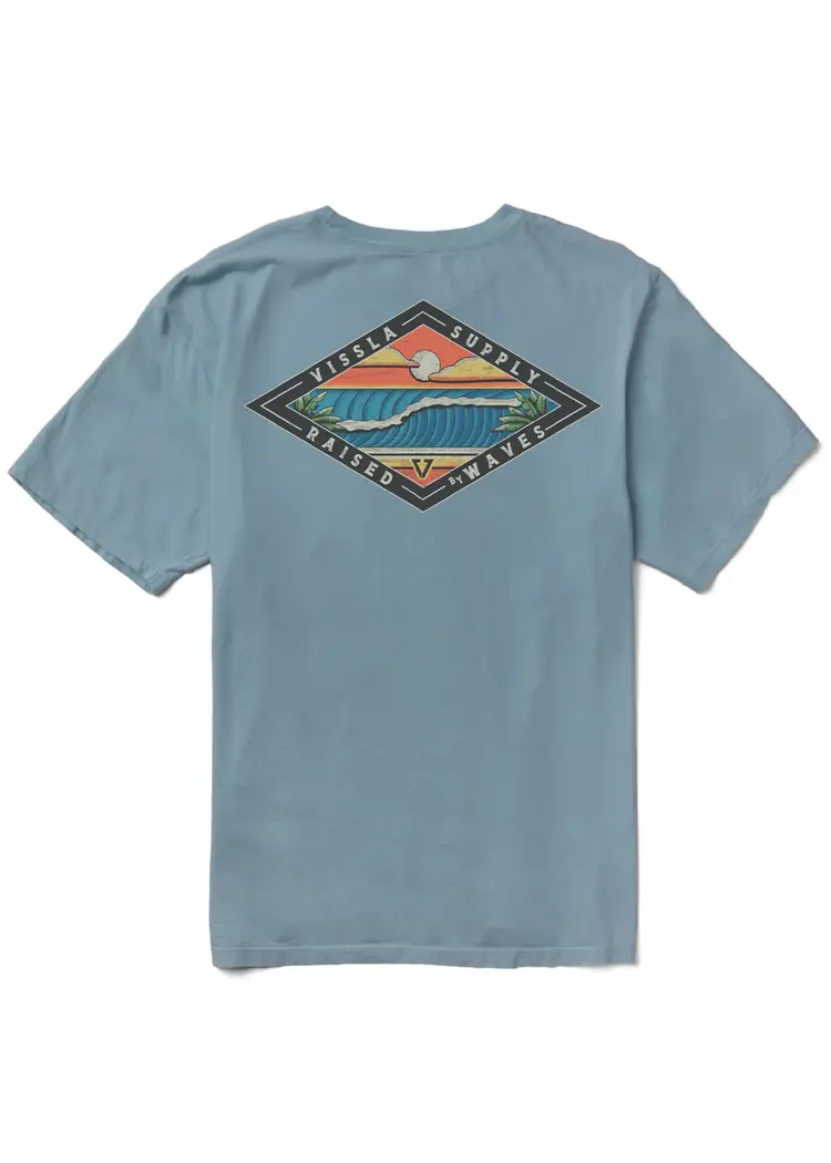 Vissla HOMMES WAVE CHASERS PREMIUM ORGANIC POCKET TEE CHAMBRAY
