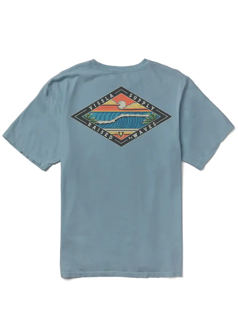 Vissla MEN'S WAVE CHASERS PREMIUM ORGANIC POCKET TEE CHAMBRAY