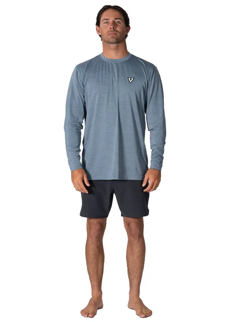 Vissla MEN'S TWISTED ECO LONG SLEEVE SUN SHIRT SLATE HEATHER