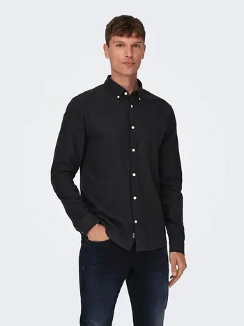 Only & Sons GUDMUND SLIM LS SHIRT BLACK
