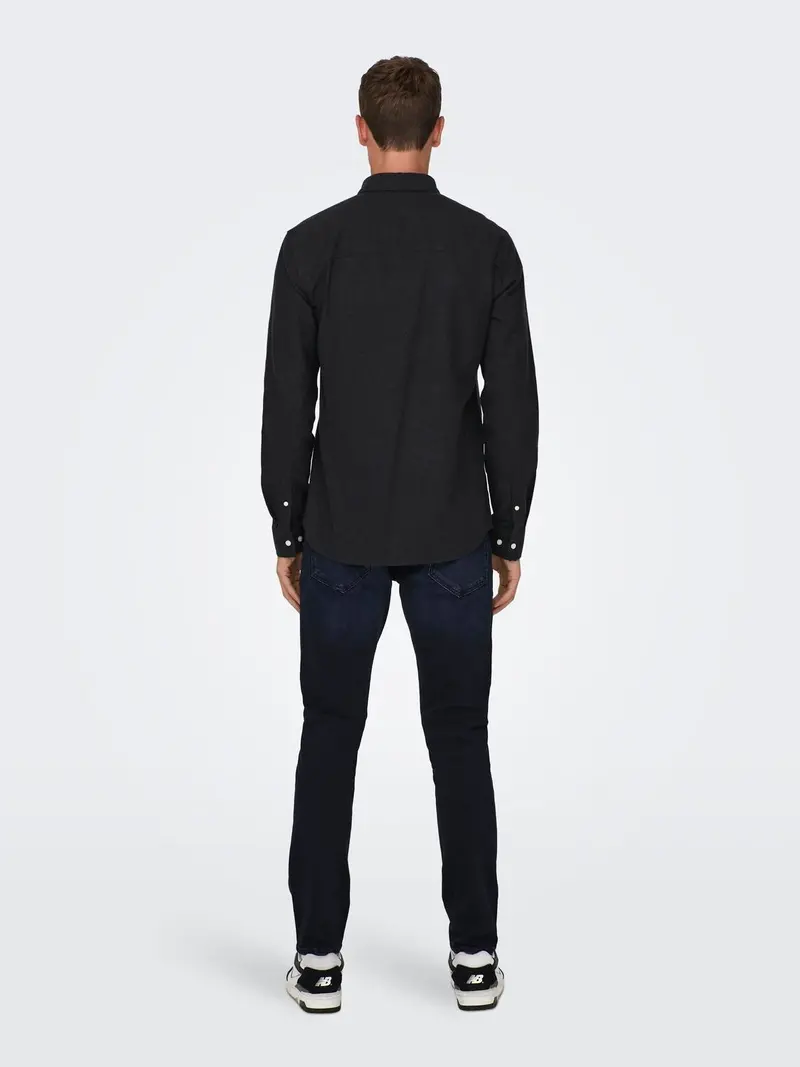 Only & Sons GUDMUND SLIM LS SHIRT BLACK