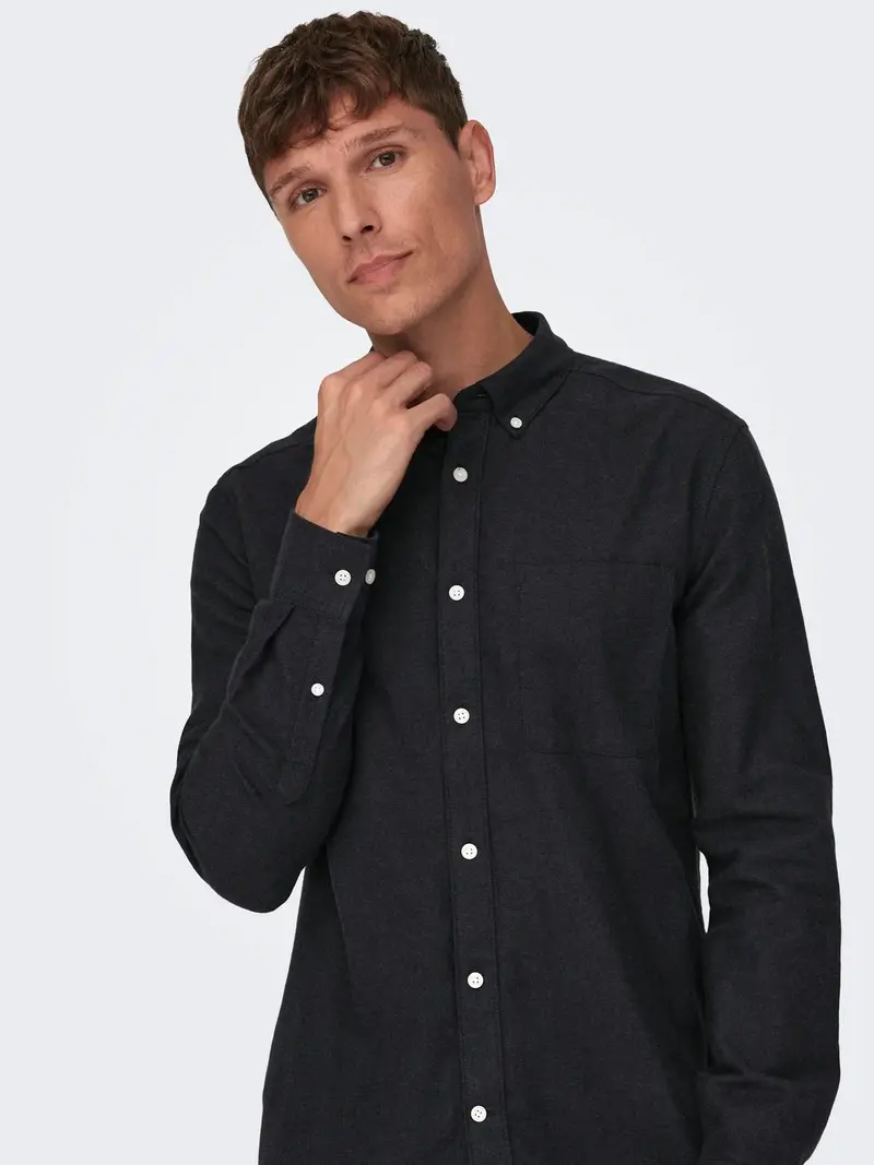 Only & Sons GUDMUND SLIM LS SHIRT BLACK