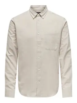 Only & Sons GUDMUND SLIM LS SHIRT SILVER LINING