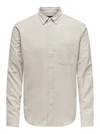 Only & Sons GUDMUND SLIM LS SHIRT SILVER LINING