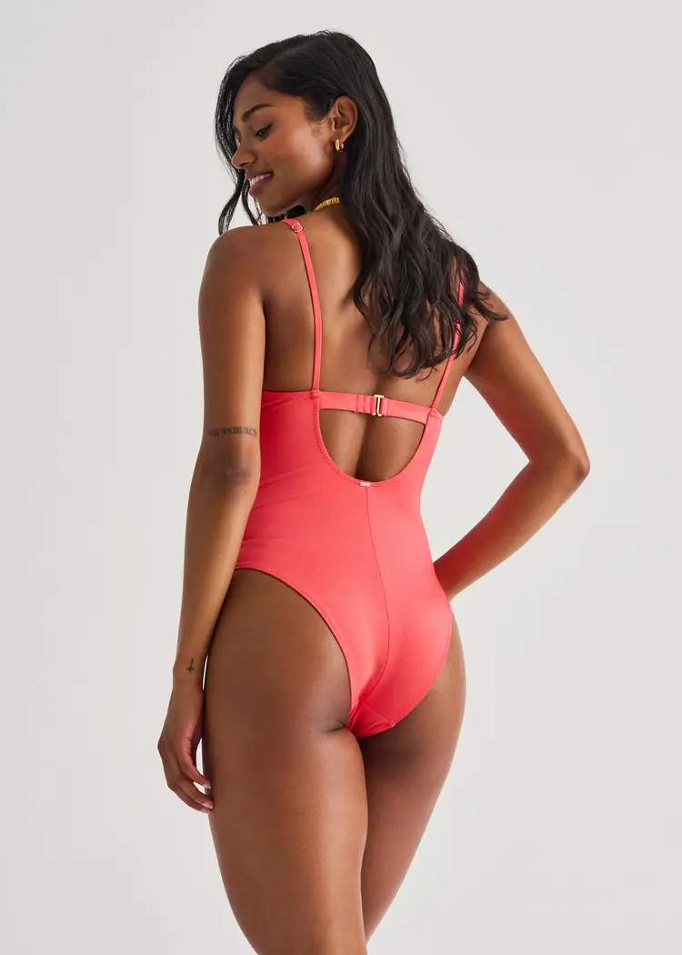 Everyday Sunday LACE-UP ONE-PIECE CONVERT STRAP HIGH REEF CORAL