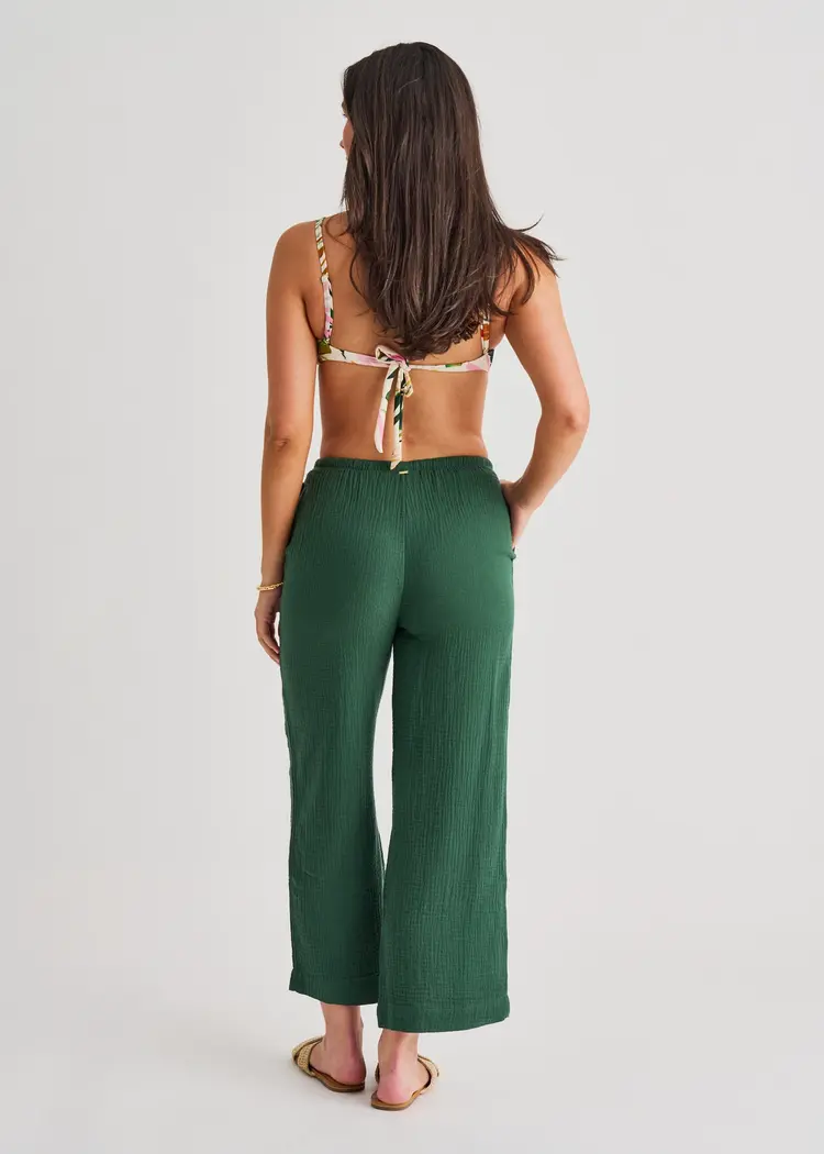 Everyday Sunday COTTON COVERT UP WIDE PANTS RAIN FOREST