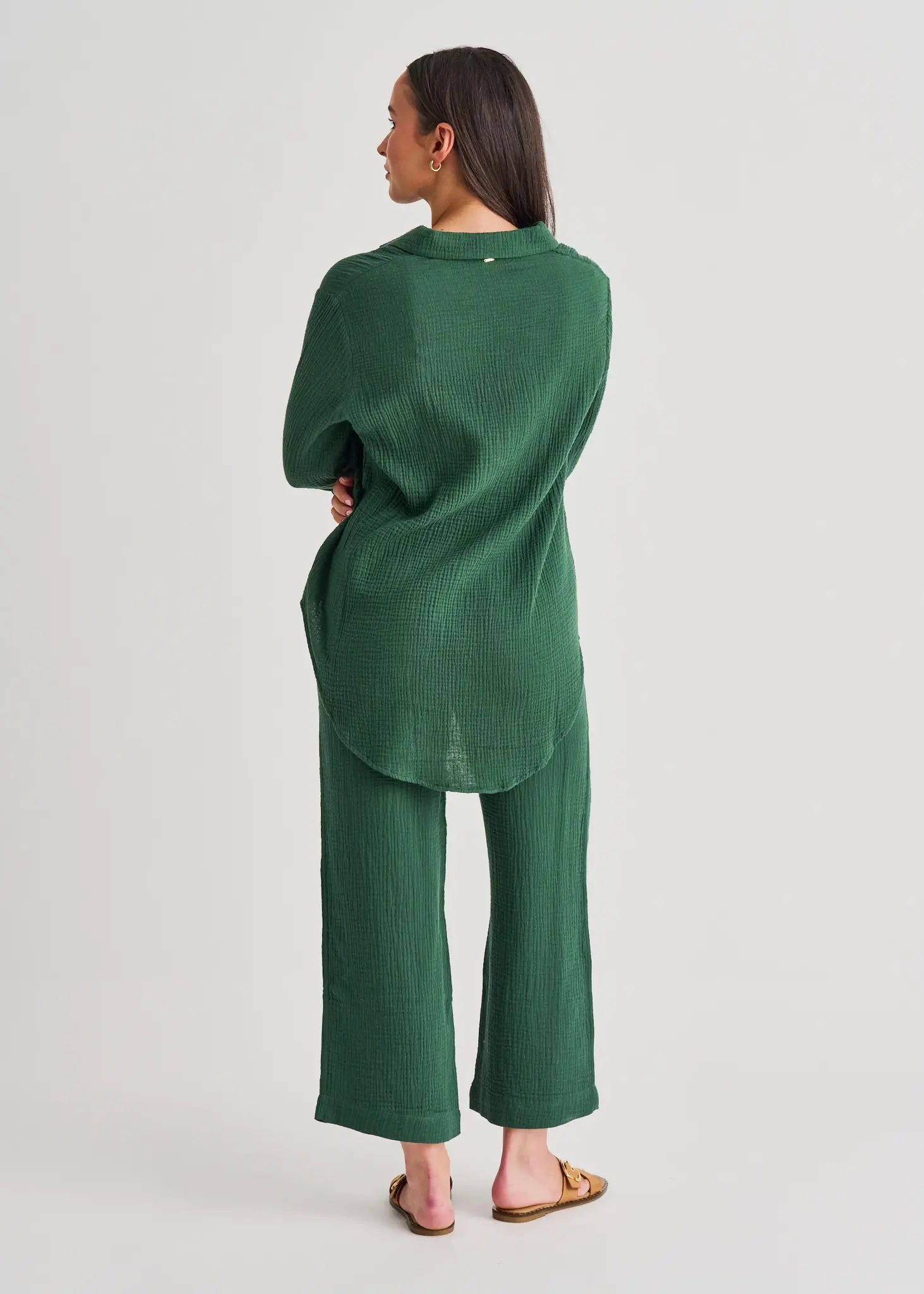 Everyday Sunday COTTON COVERT UP WIDE PANTS RAIN FOREST