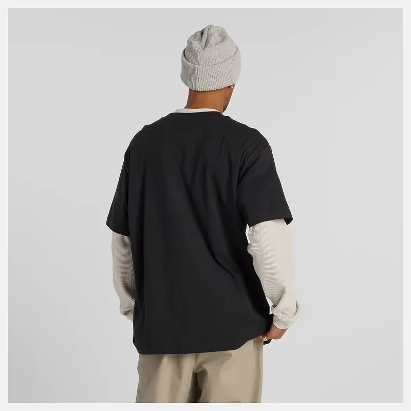New Balance MEN'S NUMERIC SMALL LOGO JERSEY T-SHIRT BLACK