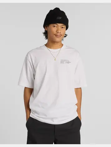 New Balance MEN'S NUMERIC SMALL LOGO JERSEY T-SHIRT WHITE