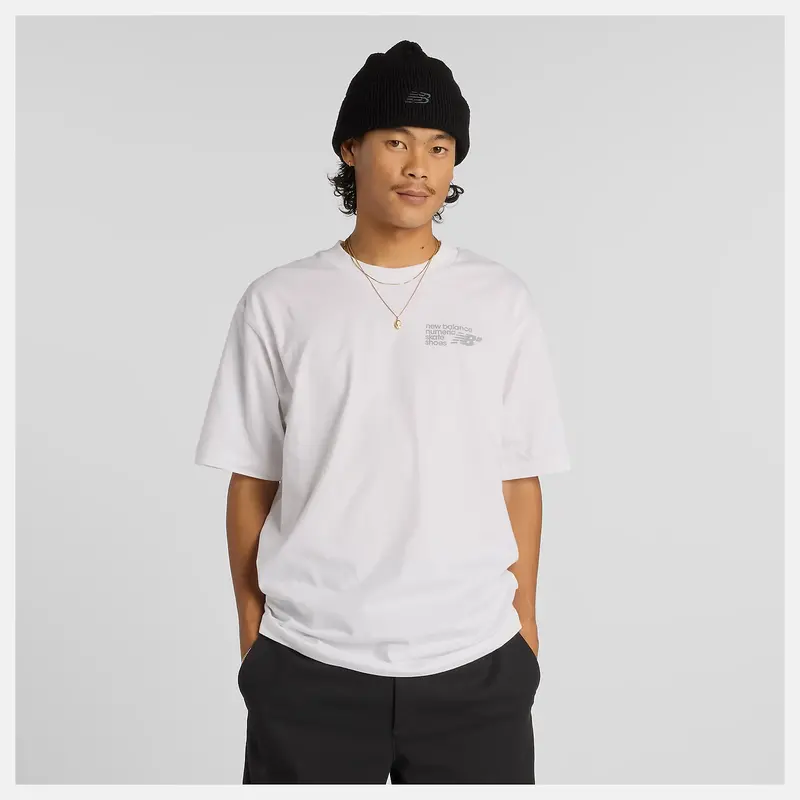 New Balance HOMMES NUMERIC SMALL LOGO JERSEY T-SHIRT WHITE