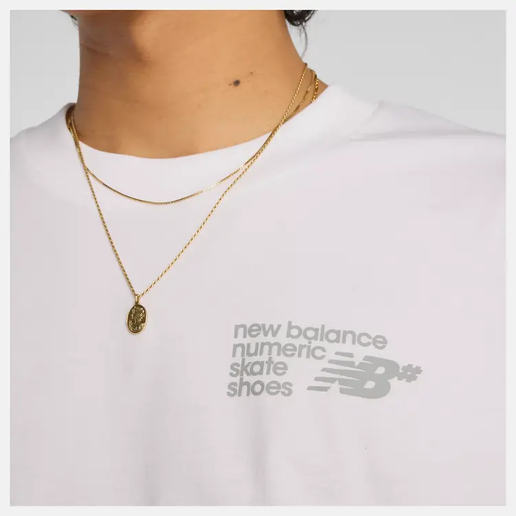 New Balance MEN'S NUMERIC SMALL LOGO JERSEY T-SHIRT WHITE