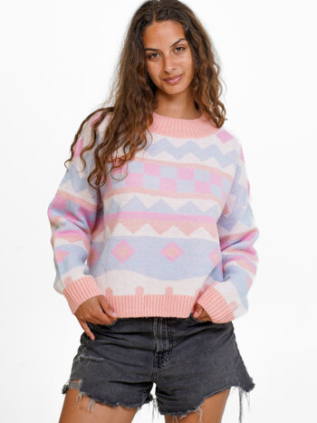 Notice the reckless FEMMES SPRING SWEATER MULTICOLOR