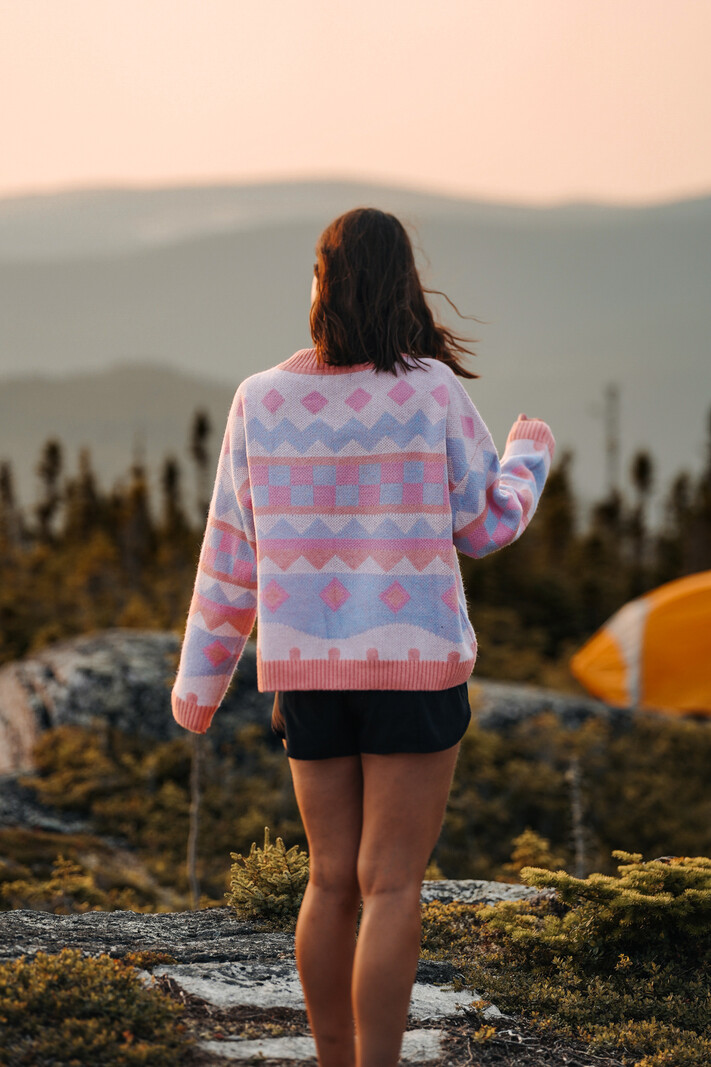 Notice the reckless FEMMES SPRING SWEATER MULTICOLOR