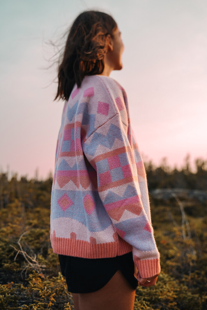 Notice the reckless FEMMES SPRING SWEATER MULTICOLOR