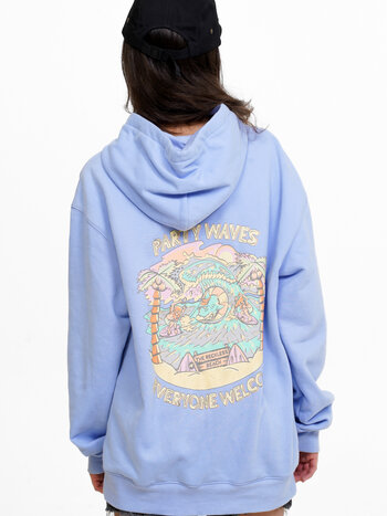 Notice the reckless FEMMES PARTY WAVE HOODIE PURPLE
