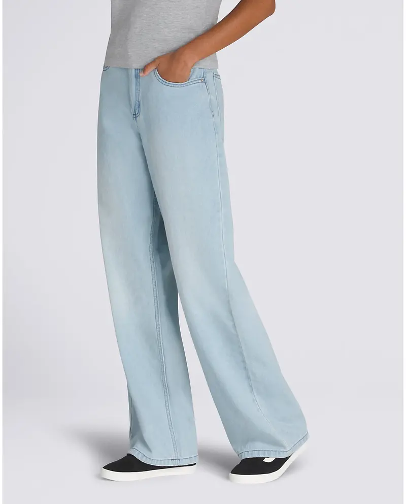 Vans FEMMES SIRELLE 5 POCKET PUDDLE PANTS LIGHT STONEWASH BLUE