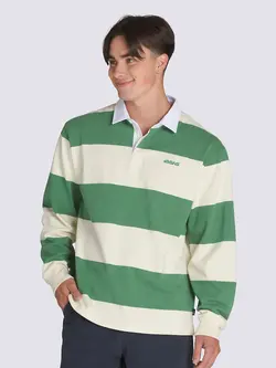 Vans MEN'S WARD STRIPE RUGBY KNIT SHIRT FAIRWAY/LEMON ICING