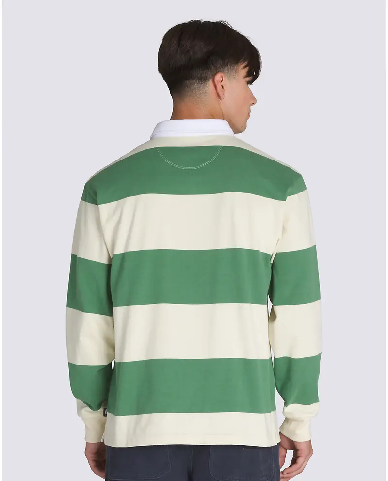 Vans MEN'S WARD STRIPE RUGBY KNIT SHIRT FAIRWAY/LEMON ICING