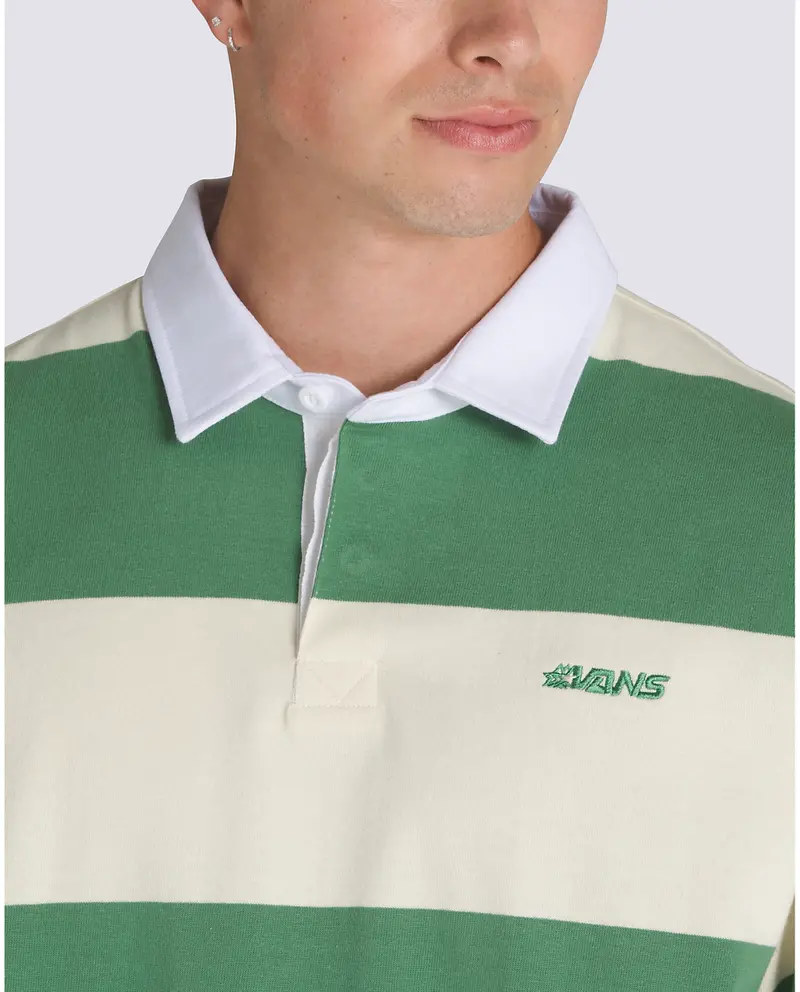 Vans MEN'S WARD STRIPE RUGBY KNIT SHIRT FAIRWAY/LEMON ICING
