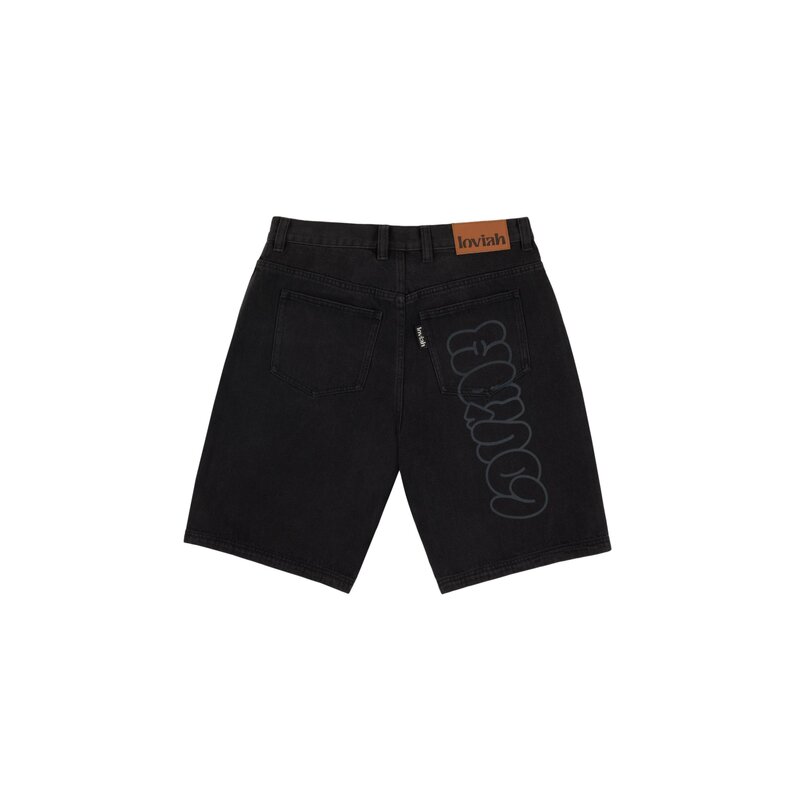 LOVIAH HOMMES JHORTS DENIM SHORTS BLACK