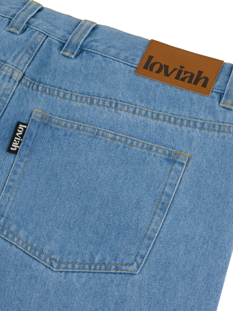 LOVIAH HOMMES OG BAGGY 5 POCKETS DENIM PANTS INDIGO LIGHT WASH