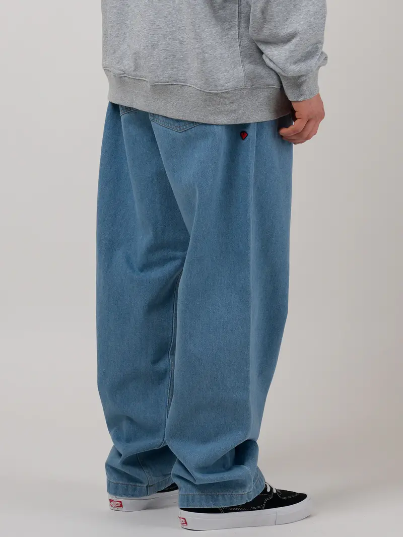 LOVIAH MEN'S OG BAGGY 5 POCKETS DENIM PANTS INDIGO LIGHT WASH