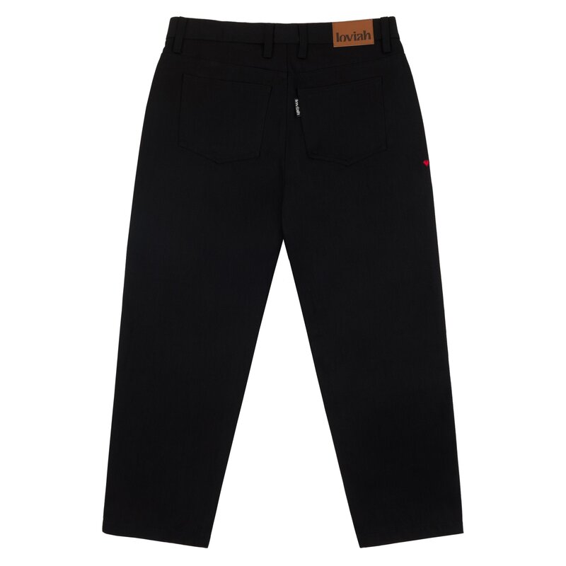LOVIAH MEN'S OG BAGGY 5 POCKETS DENIM PANTS BLACK DENIM