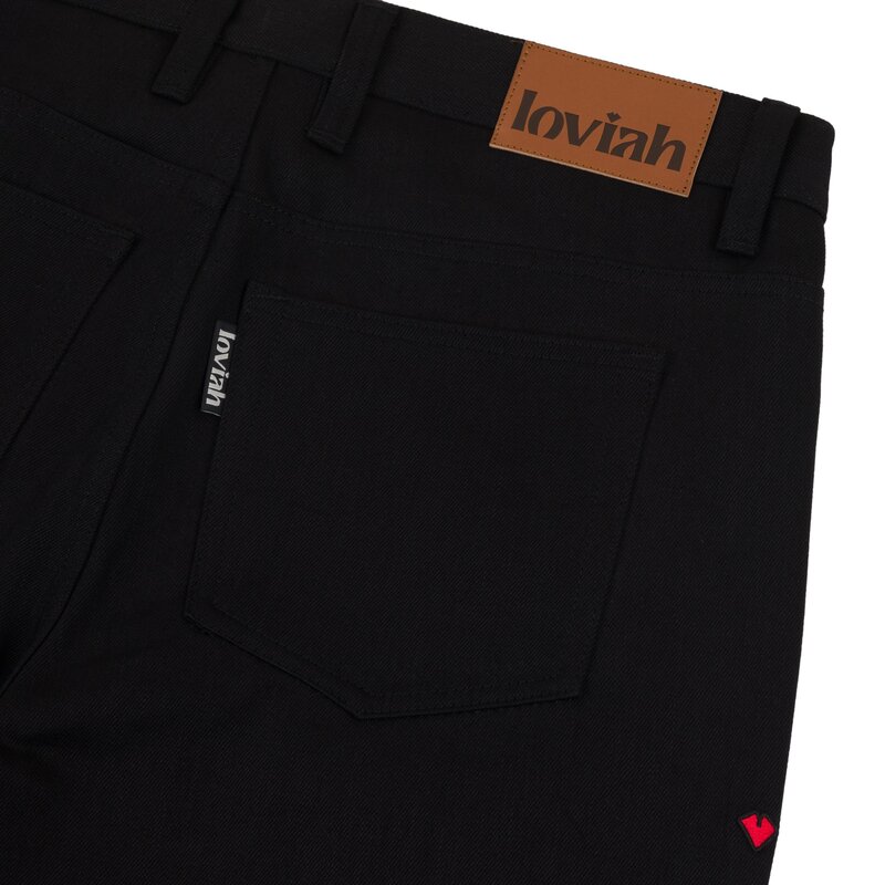 LOVIAH MEN'S OG BAGGY 5 POCKETS DENIM PANTS BLACK DENIM
