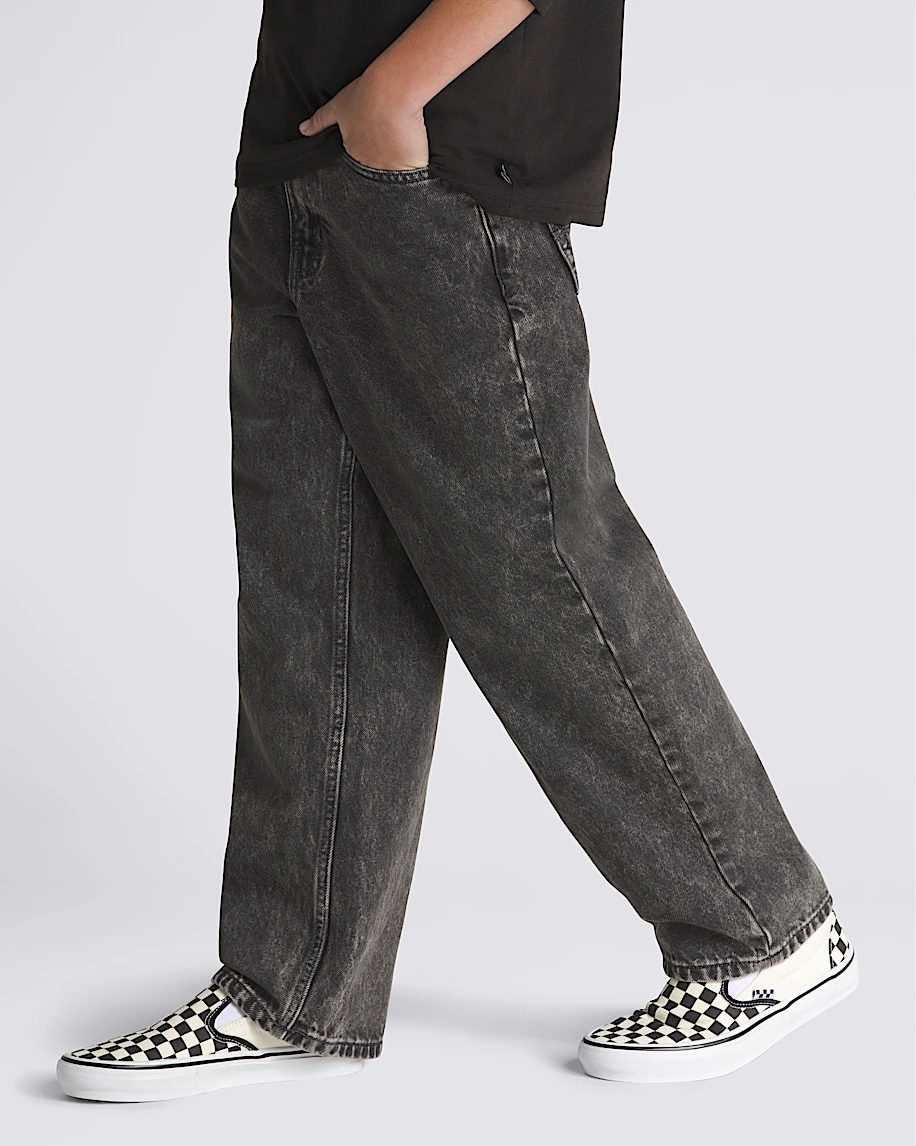 Vans KIDS CHECK-5 BAGGY DENIM PANTS STONEWASH BLACK