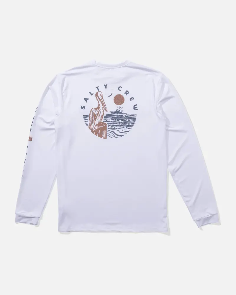 Salty crew MEN'S STAKE OUT SUNSHIRT LS WHITE