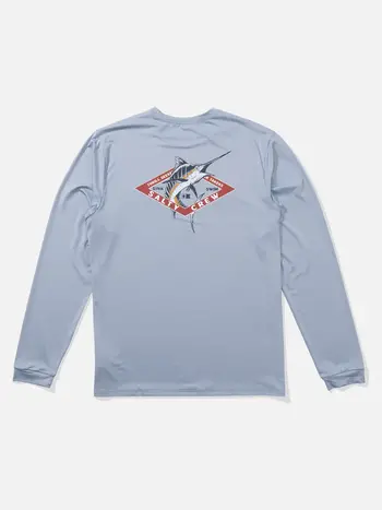 Salty crew HOMMES DIAMOND MARLIN SUNSHIRT LS BLUE FOG