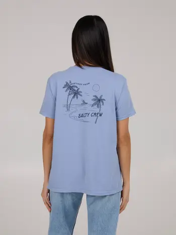 Salty crew WOMEN'S GREETINGS BF TEE VIOLET BLUE